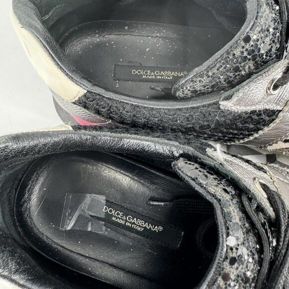 dolce & gabbana shoes 37.5 7.5 suede patchwork capri sneakers designer luxury - Picture 10 of 13